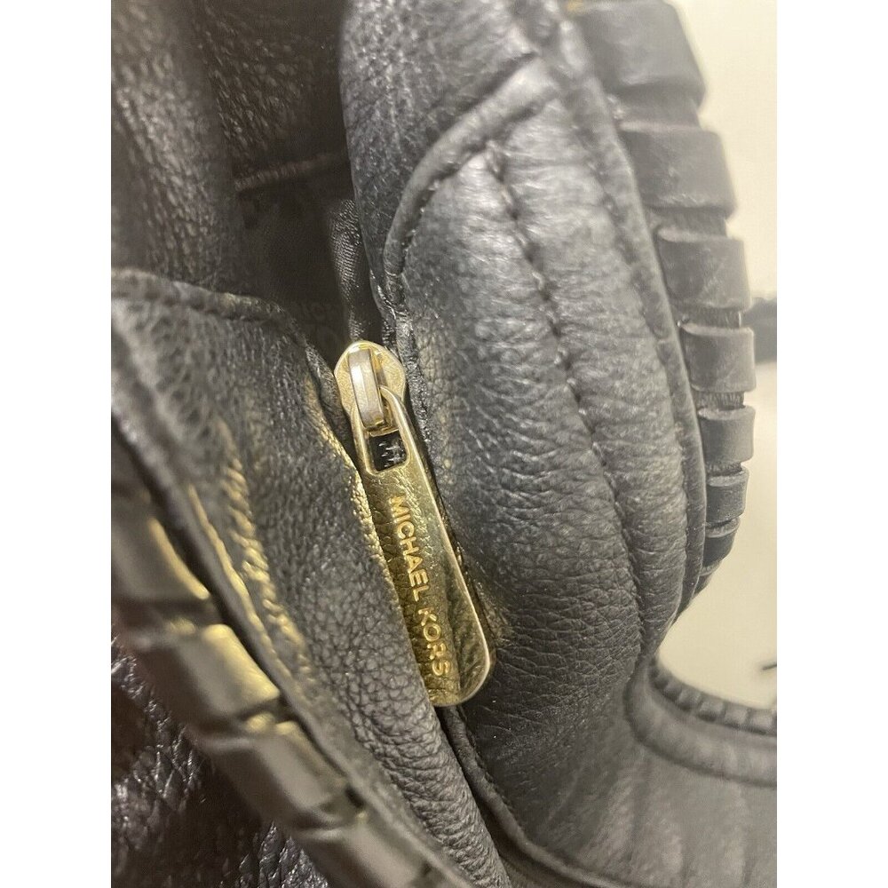 MICHAEL Michael Kors Black Leather Tassel Hobo Handbag - Picture 7 of 8